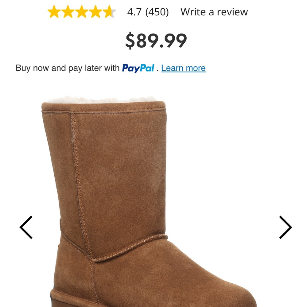 BearPaw Elle Short Hickory Women’s Suede Boot Size 7 New in Box